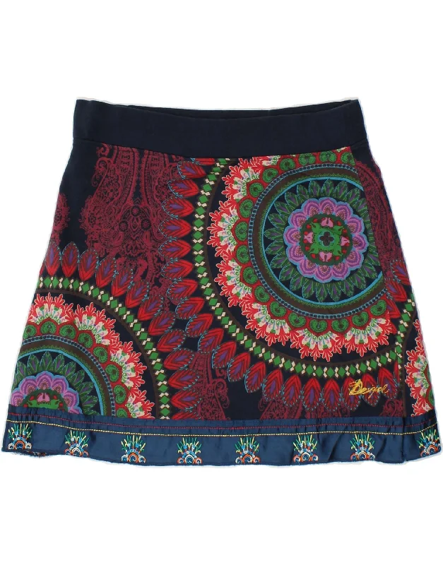 DESIGUAL Womens Mini Skirt Medium W30  Multicoloured Paisley chiffon skirt floaty