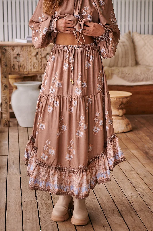 Lani Skirt - Chocolate boho skirt vibe