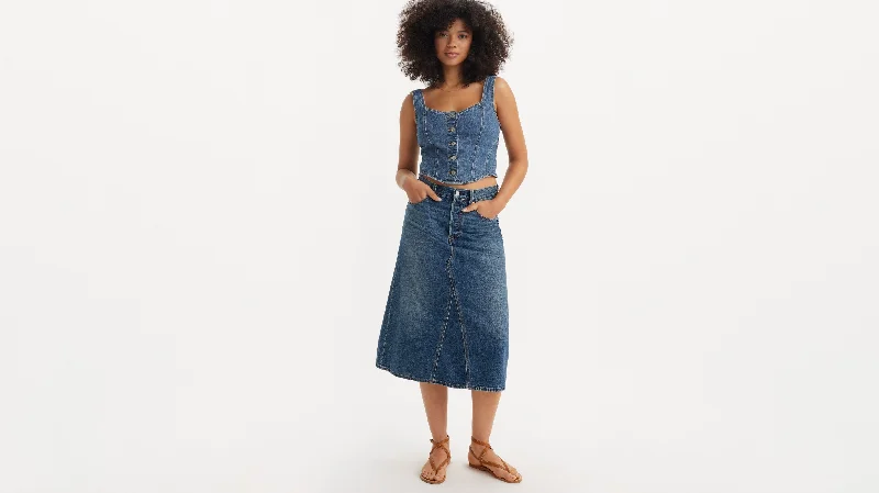 Levi's® Women's High-Rise A-Line Deconstructed Skirt vintage skirt charm