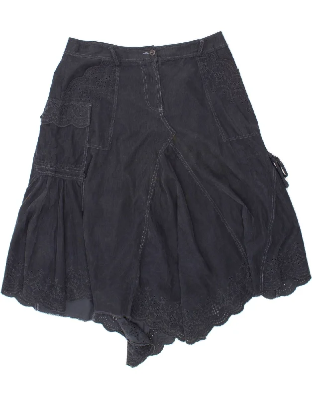 MARLBORO CLASSICS Womens Cargo Skirt IT 48 XL W36 Navy Blue Pinstripe denim skirt trendy