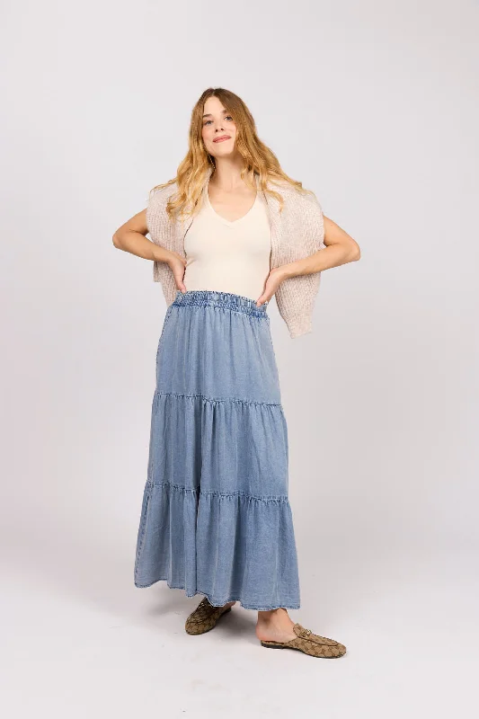 Nashville Denim Skirt leather skirt modern