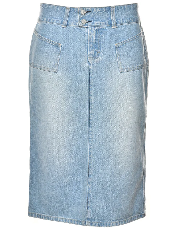 Pencil Shape Denim Skirt - M lightweight skirt design