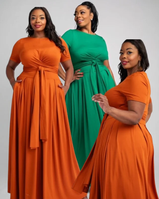 Preorder Plus Size Maxi Skirt Set flowy skirt hem