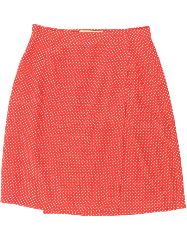 PRISMA Womens Wrap Skirt IT 44 Medium W28 Red Polka Dot Silk low waist skirt