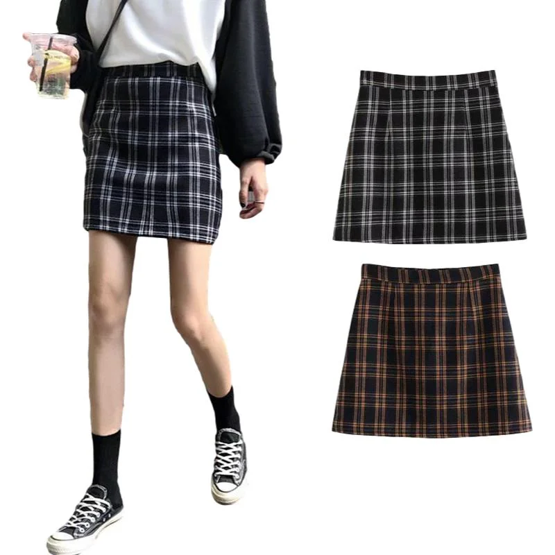 Sweet Girls  Pleated Skirt  High Waist Plaid A-Line Flare Skater Short Skirt Uniforms Cosplay School wool skirt breathable