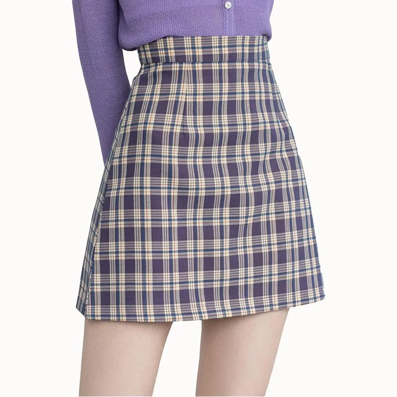 Women High Waist Pleated Skirt School Girl Plaid A-Line Flare Skater Short Skirt Uniforms Cosplay Sweet Girls wool skirt sturdy